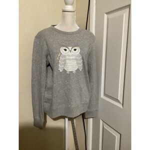 Kate Spade Broome Street Grey Owl Graphic Sweatshirt Women's Size S